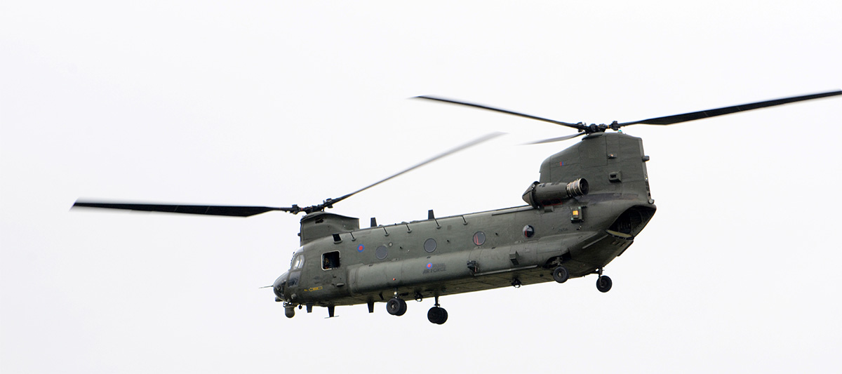 Chinook Flying Showing Multiple rotors