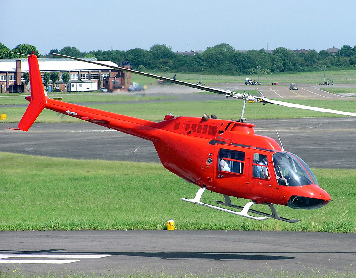 Bell 206 JetRanger III helicopter taking off