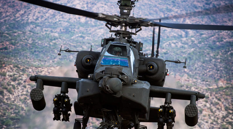 Boeing Apache Helicopter in Flight