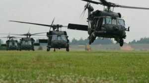 Sikorsky Black Hawk Helicopter Taking Off