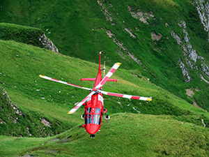 Medevac Helicopter in Flight