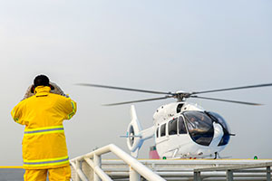 Medevac Helicopter on Oil Rig